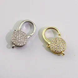CZ8188 18k Gold Plated Diamond CZ Micro Pave Teardrop Lobster Claw Clasp, Cubic Zirconia Pave Lobster Clasps,CZ Jewelry Clasp