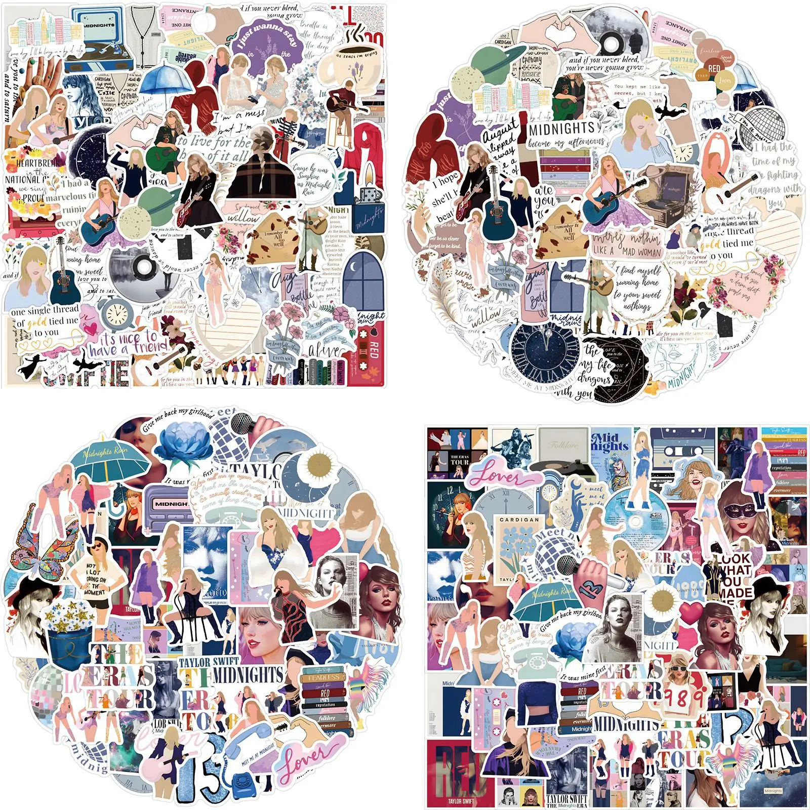 Wholesale Making PVC Adhesive Vinyl Art Stickers Custom Taylor Music Waterproof Stickers Sheet 50pcs100pcs For Phone & Laptop
