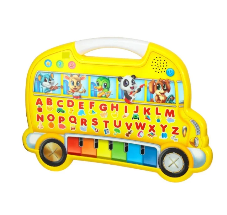 Number and Letter Recognition Phonetics Musical Learning School Bus Toy