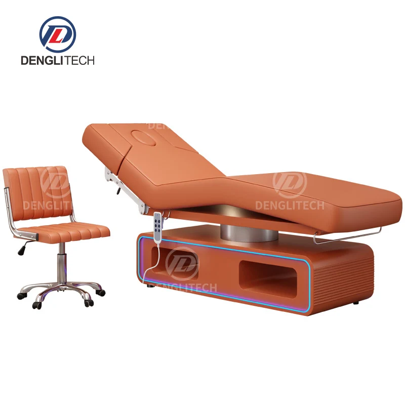 Korea Luxury King Size Automatic Massage Table 3 Motors White Curve Thermal Electric Massage Bed Beauty Table with Hole