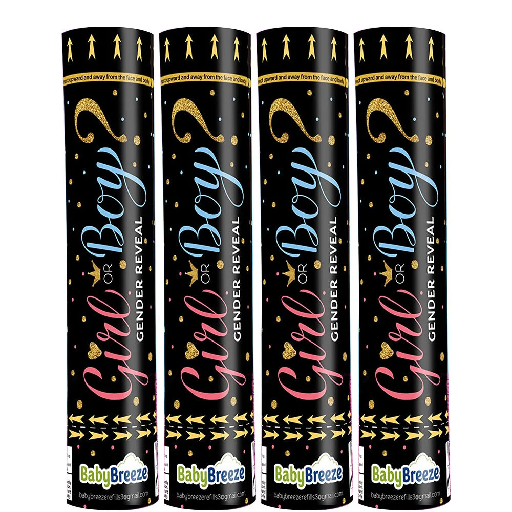 Gender reveal paper cannons confetti powder cannons Surprise party theme articles for gender reveal decorations