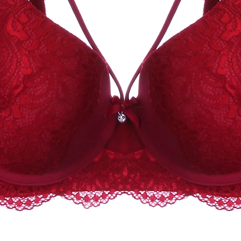 Sexy Breast Beauty Sujetador Lace Padded Ladies Push Up Bras Lingerie For Fat Women With G Strings