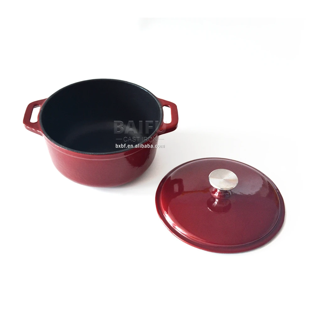 Factory Supply Factory Direct Hot sale Round Enameled Cast Iron Casserole Pan with Cover Dutch Oven Casserole Dish Pot
