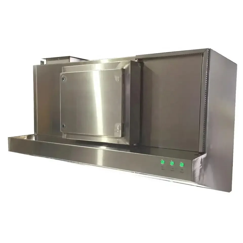 Commercial restaurant kitchen chimney range hood with electrostatic precipitator