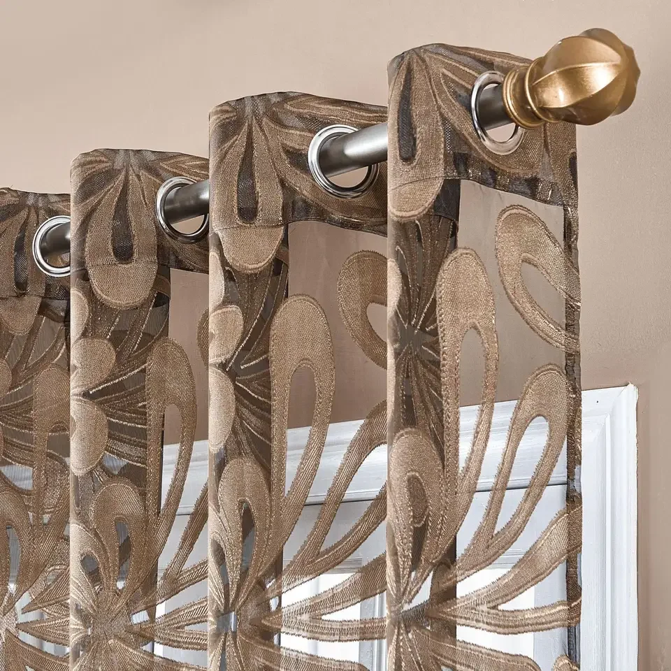 Wholesale modern luxury European palm jacquard window curtain