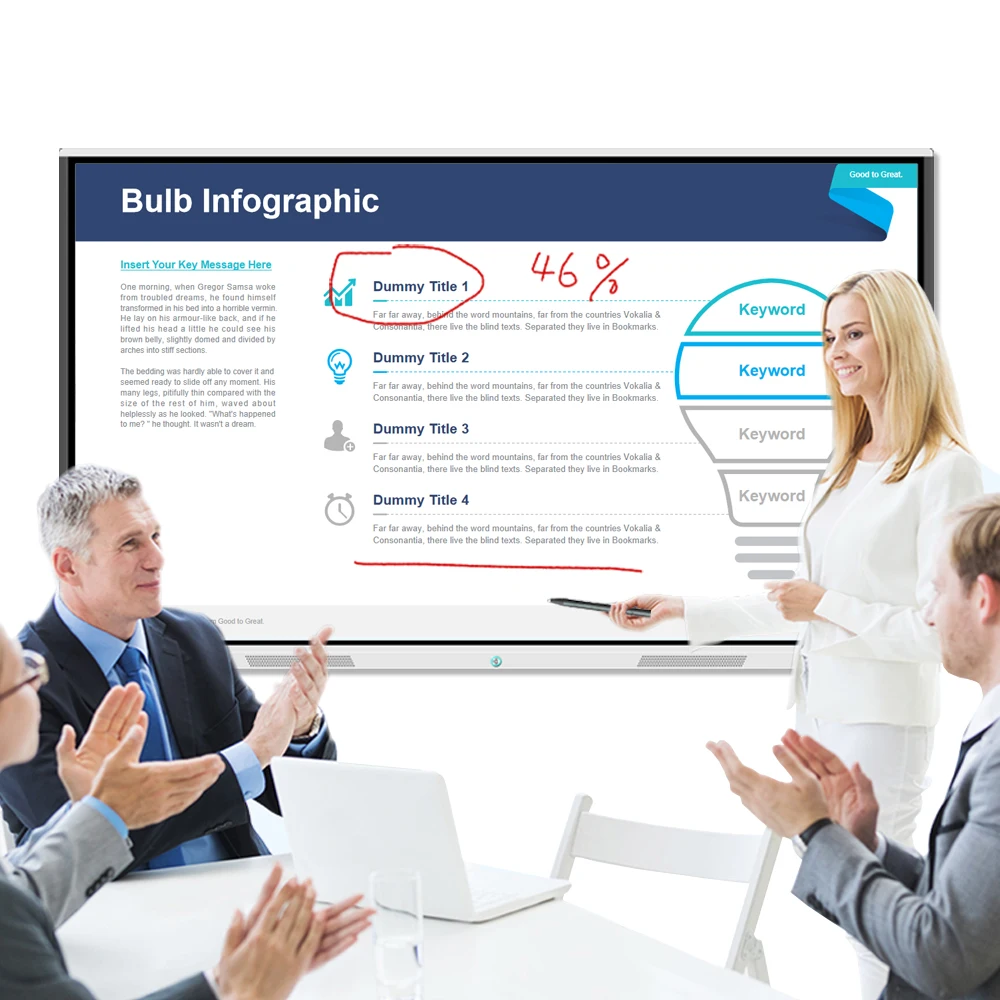 55'65'75'85'Business Smart Whiteboard Interactive Smart Board Office Meeting Use Interactive Whiteboard For Conference