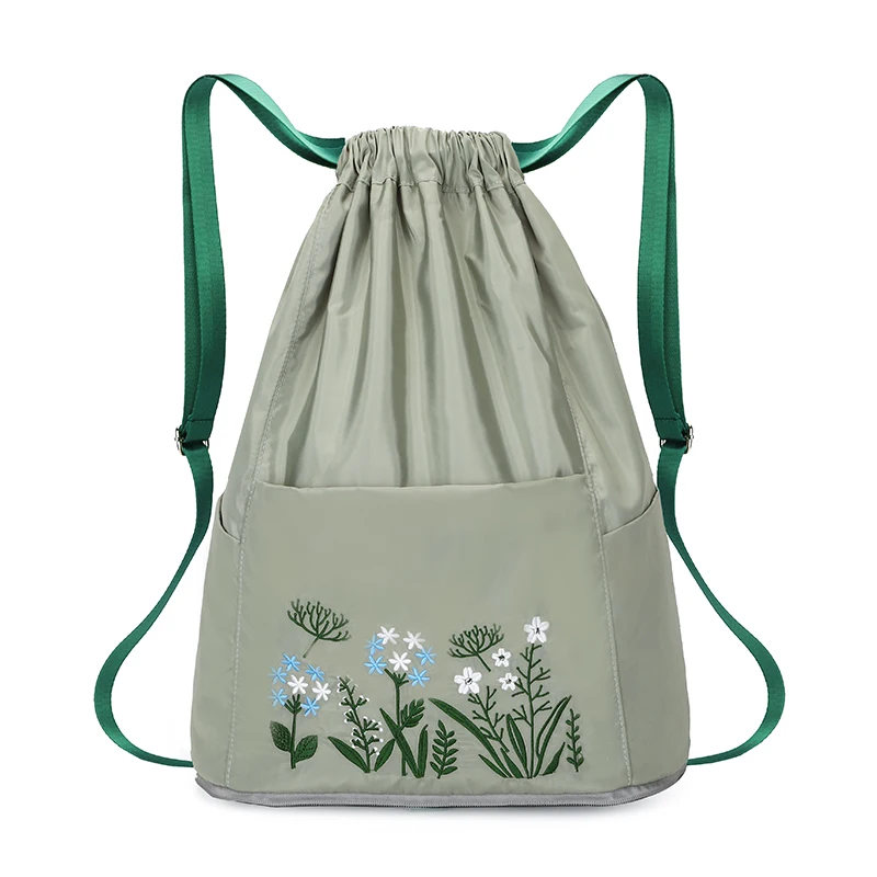 Customized Pattern Casual Womens Drawstring Bag Foldable Ultralight Sport Bag Outdoor Waterproof Drawstring Bag