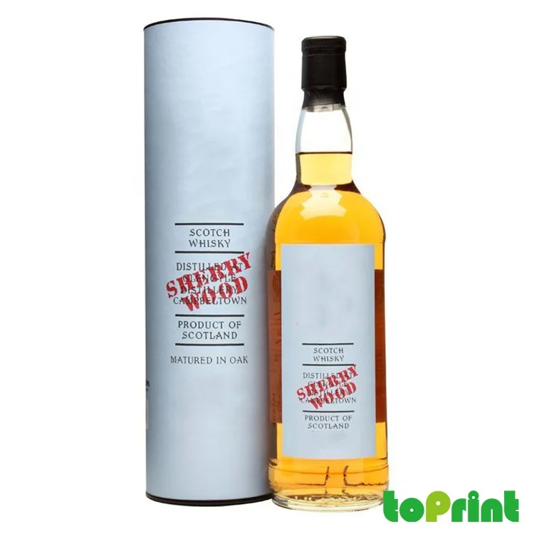 High End Eco Friendly Gift Wines Bottle Packaging Cardboard Cylinder Paper Boxes With Metal Lids