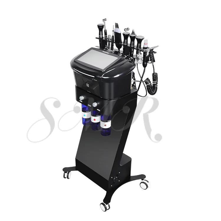 9 In 1 Crystal Microdermabrasion Diamond H2o2 Water Aqua Peeling Hydra Oxgen Facial Hydro skin scrubber machine