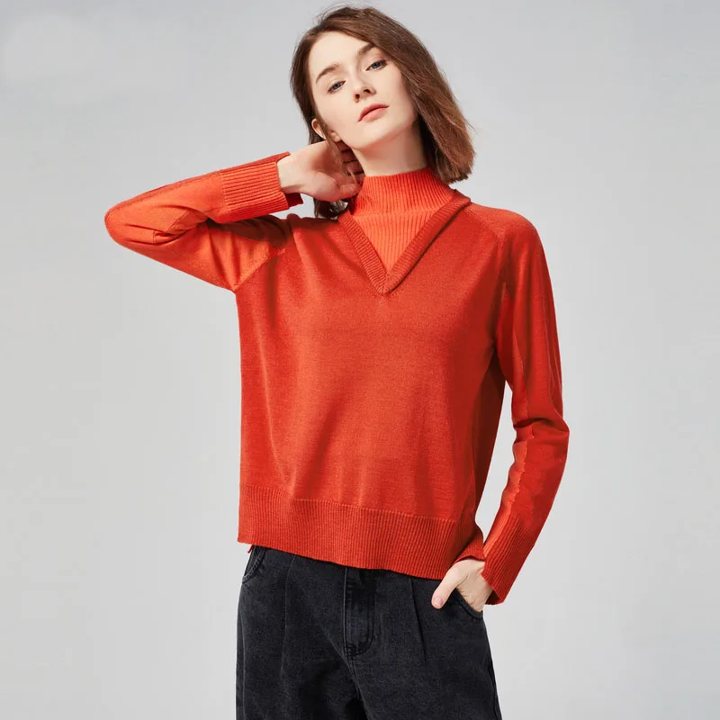 holesale Custom Long Sleeve Pullover Custom Knitted Ladies Sweater