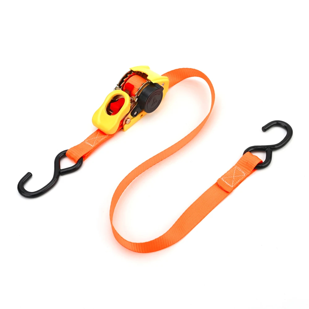 Ratchet Buckle Webbing Truck Lashing 1 Inch Retractable Cargo Ratchet Straps Tie Down With Hooks