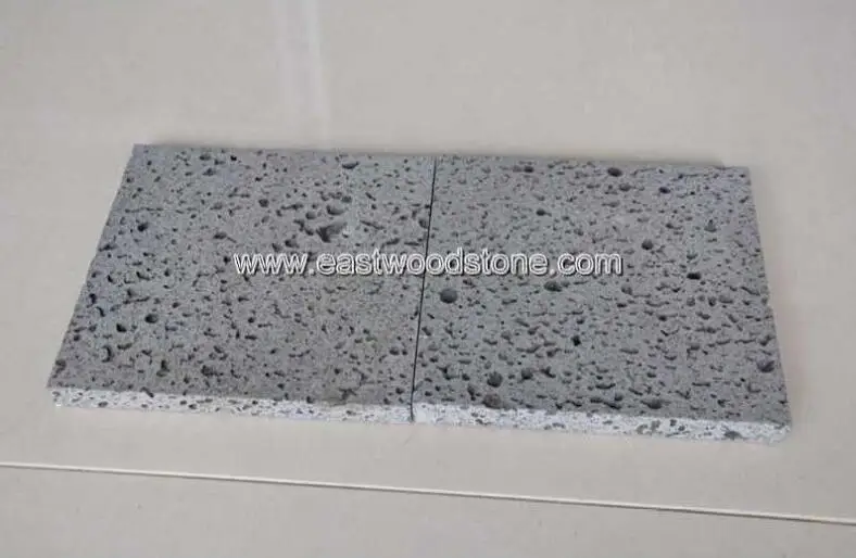 honed black basalt plates