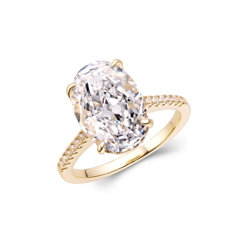 Female Rectangle Crystal Ring 925 Sterling Silver Jewelry White Zircon Wedding Bands Simple Engagement Ring Party Jewelry