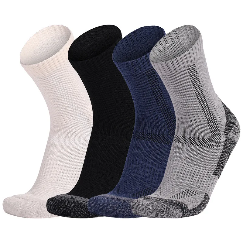 Mid calf men women sport ski socks long large size hiking merino wool socks winter thick thermal socks