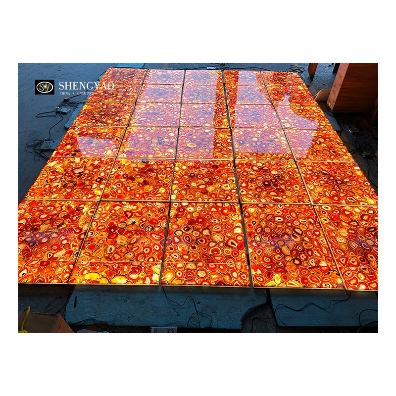Wholesale Luxury Backlit Red Agate Onyx Gemstone Translucent Red Marble Slabs