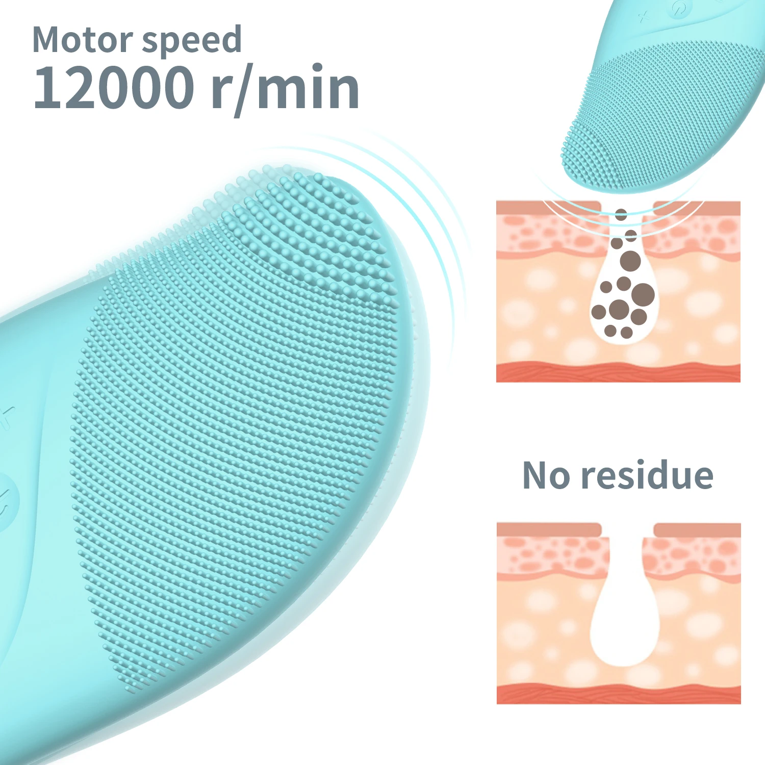 
Waterproof Sonic Facial Cleansing Brush Electric Face Brush Wireless Rechargeable Brush Face For Facial Beauty 