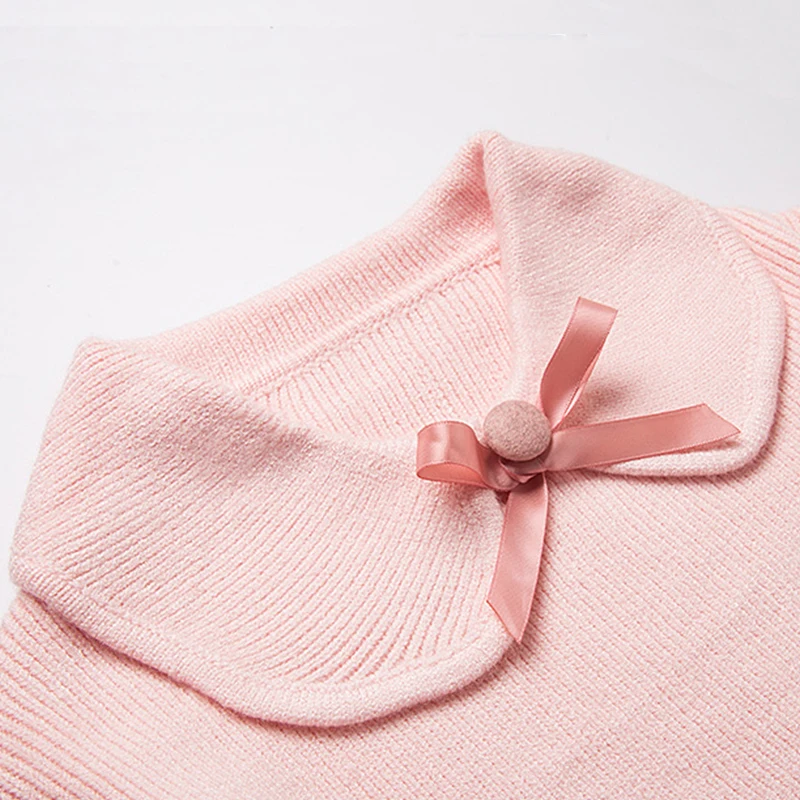 
Autumn baby girl blouse tops soft cotton boutique clothes long sleeve toddlers pullover sweater with ribbon bow 
