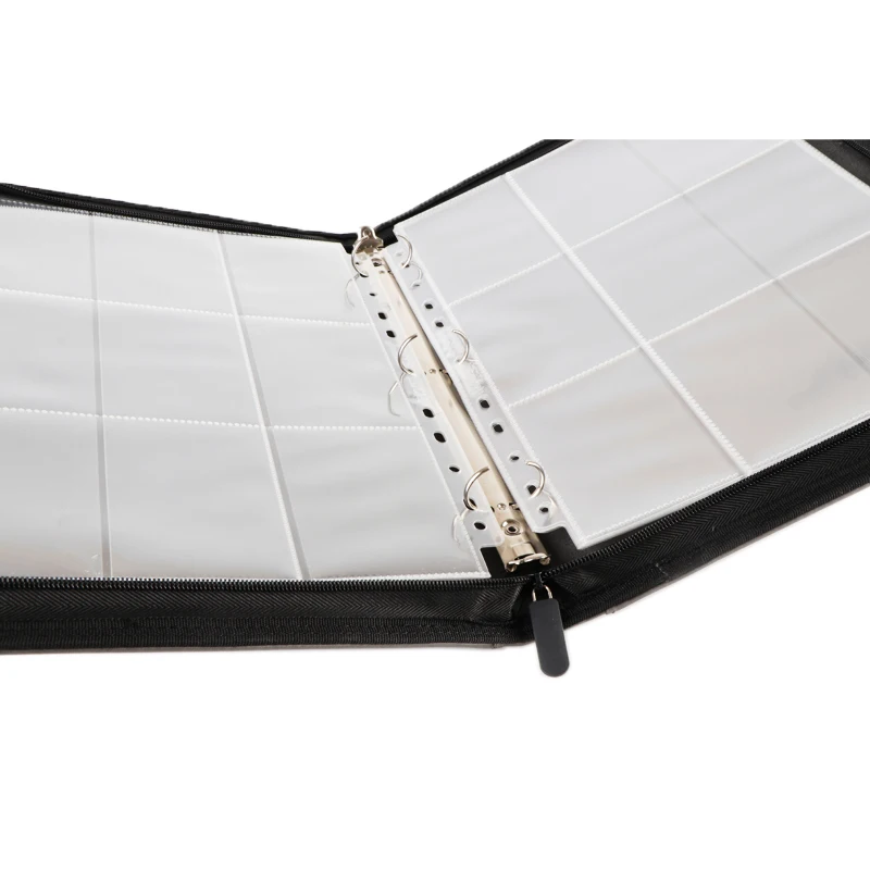 Pu Leather Binder With Zipper Board Game Card Photo Album Custom 9-Pocket Photo Album Card