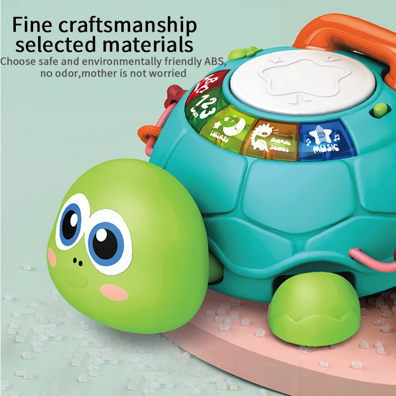 Zhorya Kids Toys 6-18 Months Musical Turtle Crawling Baby telephone Toys with Light Sound Infant Toddler Gifts