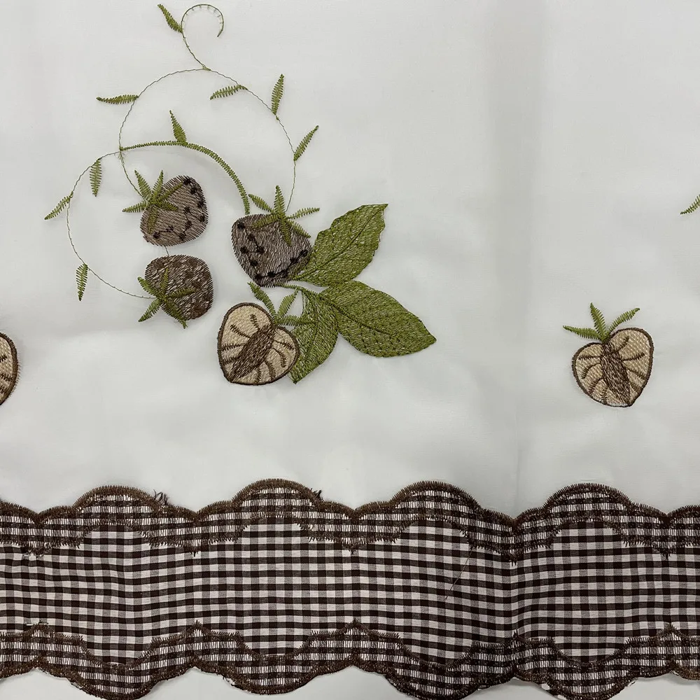 Fancy floral tulle lace embroidery curtains for windows valance cheap sheer embroidered curtain fabric