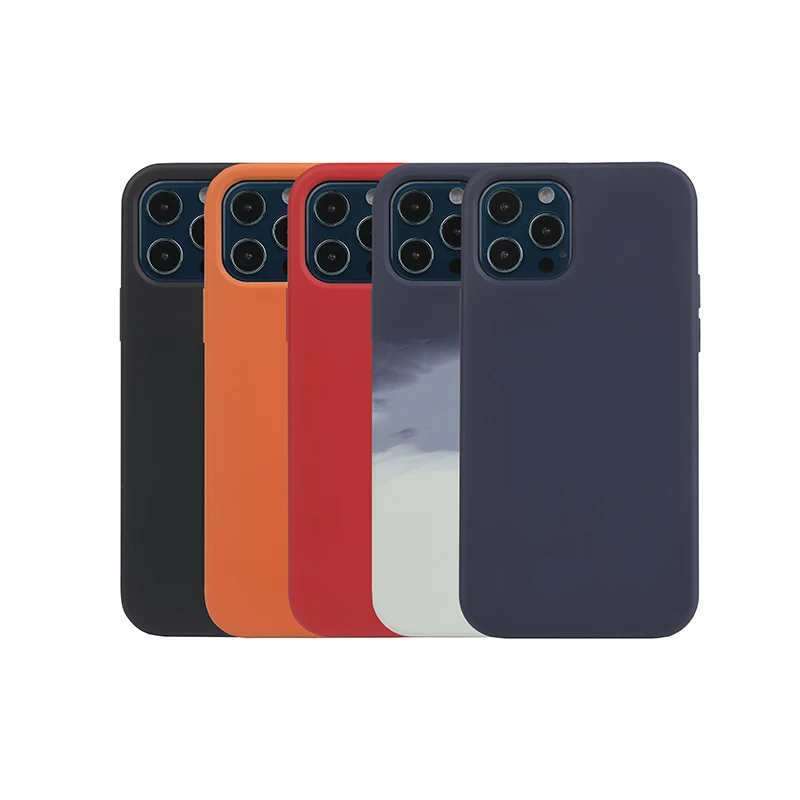 colorful Shockproof Soft Cover For iPhone 12 Case Original Quality Genuine Liquid Silicone Case Microfiber inside for iPhone