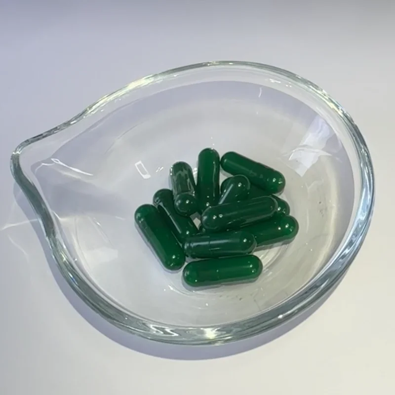 Pharmaceutical Titanium Dioxide Free TiO2-Free Natural Chlorophyll Empty Gelatin Capsules Hard Shells Size 00 0 1