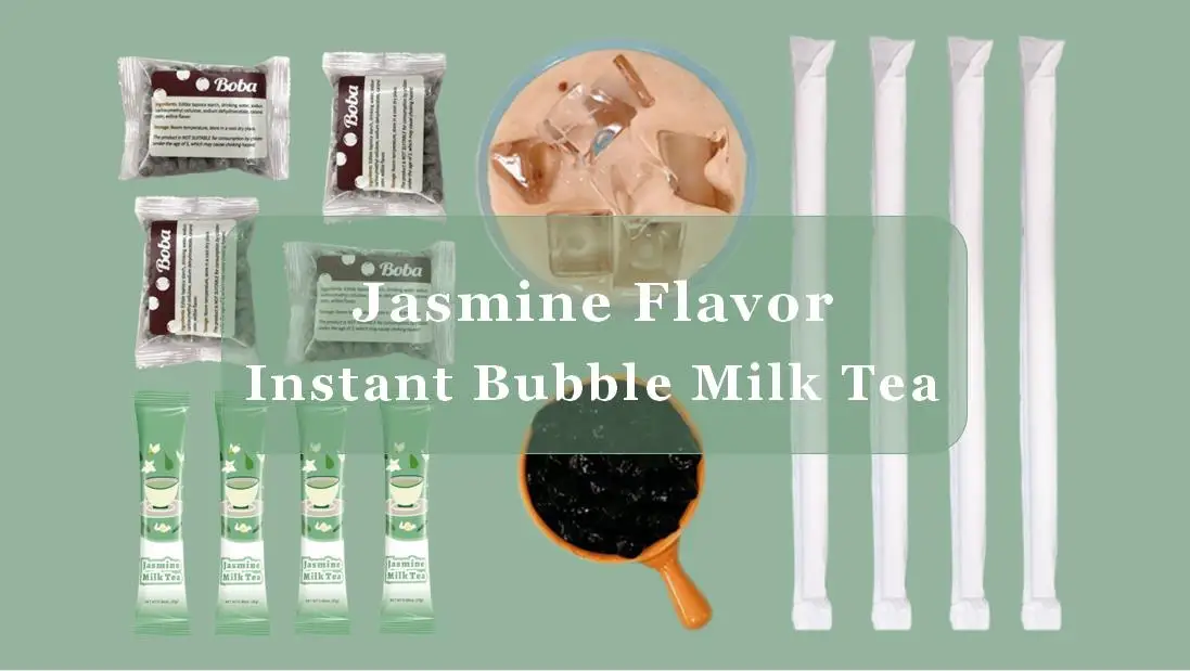 Instant Boba Matcha Bubble Milk Tea Powder PLA Straw