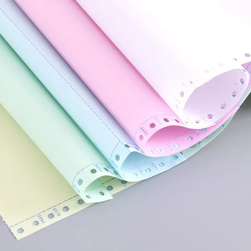 Custom Computer Printable Continous CB CFB CF 6 ply Multi Color NCR Carbonless Copy Paper sheets