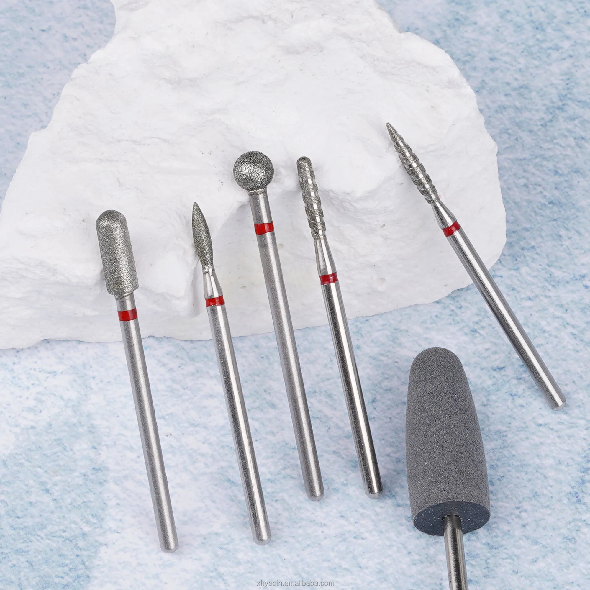 Customized LOGO 6 PCS Manicure Holder Electric Nail Drill Bit Set Kit Cleaner Milling Cutter Diamond Nail Drill Bit Set