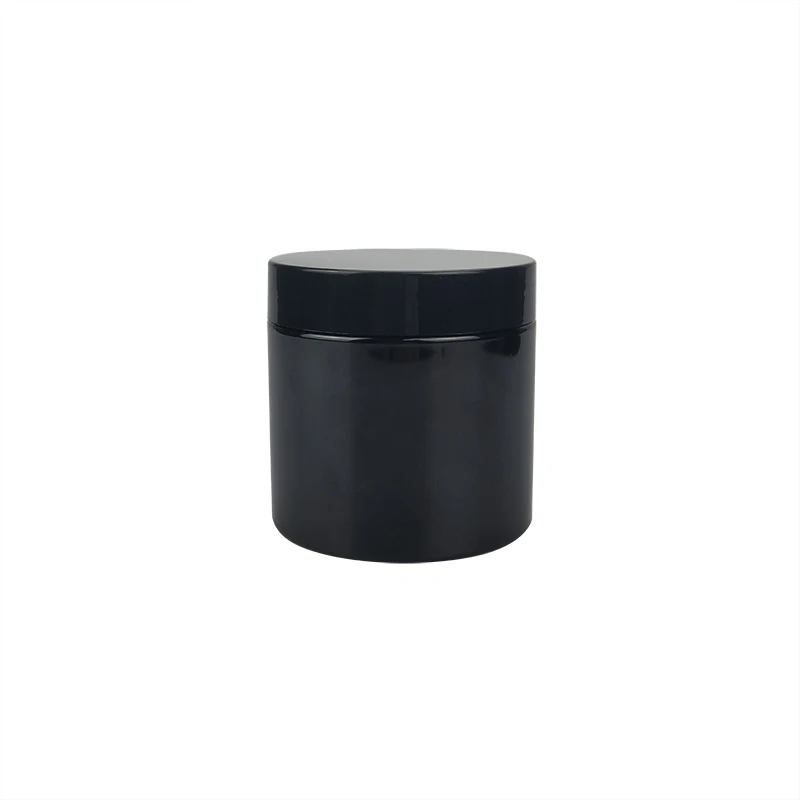 Black plastic skincare cream jars 50 ml 80 ml 100 ml 150 ml 200 ml 250 ml  Body Scrub Cream PET Container with lid
