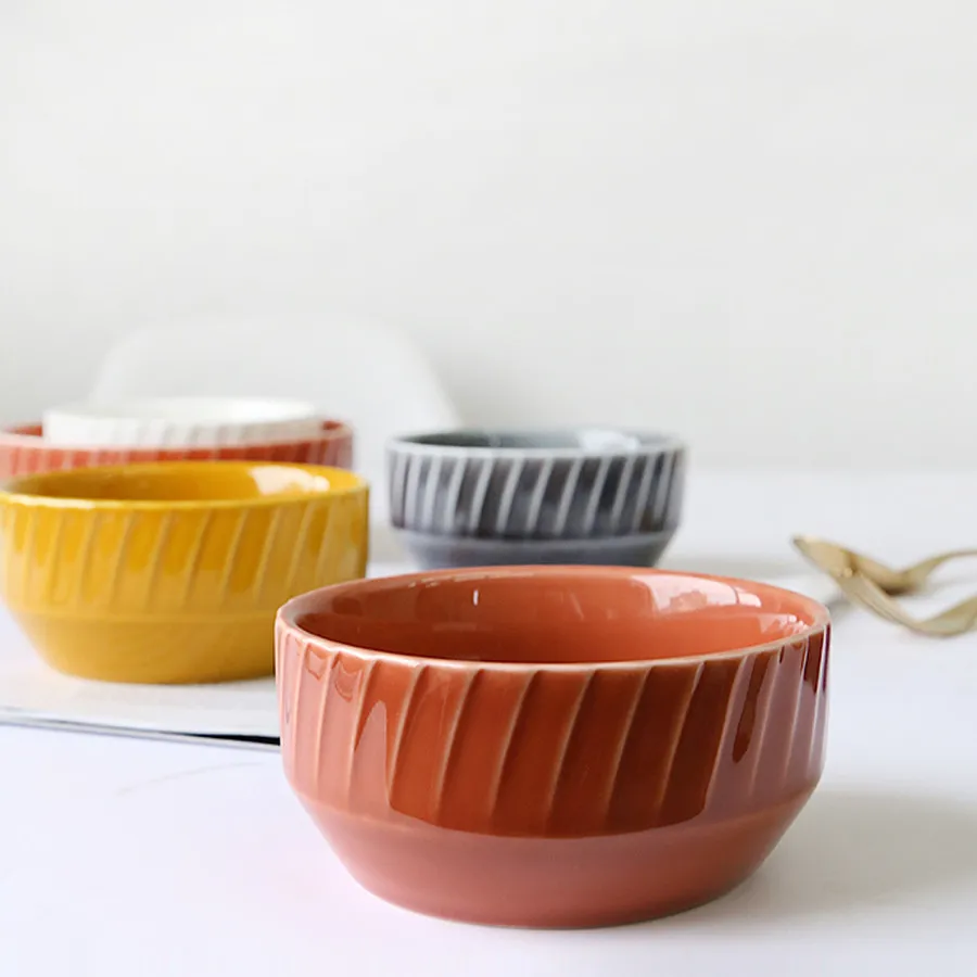Wholesale embossed spiricle glossy glaze multi-colored wedding restaurant home used table ceramic dinnerware dinner