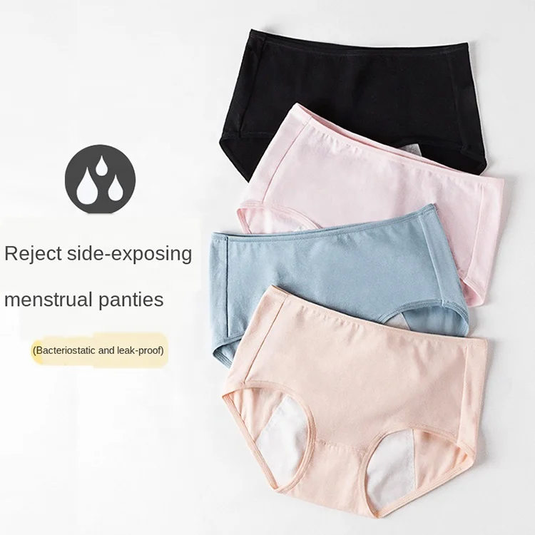 Warm Breathable Pure Cotton Physiological Panties Ladies Seamless Underwear Menstrual Period Leak-proof Cotton