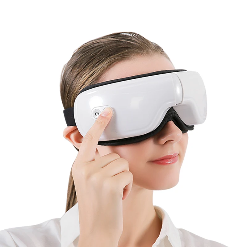 GOMANG Eye Care Rechargeable Air Pressure Heating Blue-tooth Music Acupoint Eye Massager Massage Gun 2021 OEM 1200mah ABS