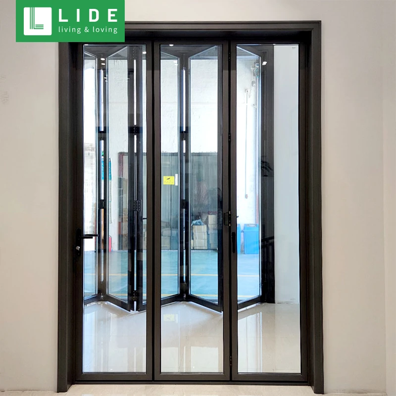 Двери двойного сложения для ресторана наружные алюминиевые складные двери