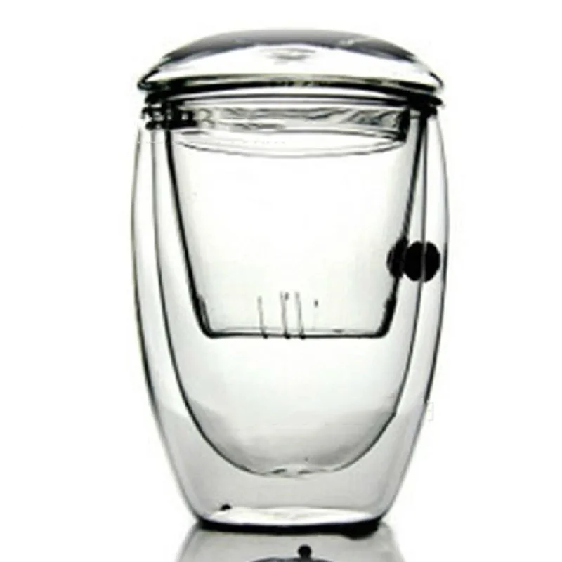 Factory Direct Customized heat-resistant borosilicon double layer Glass Cup