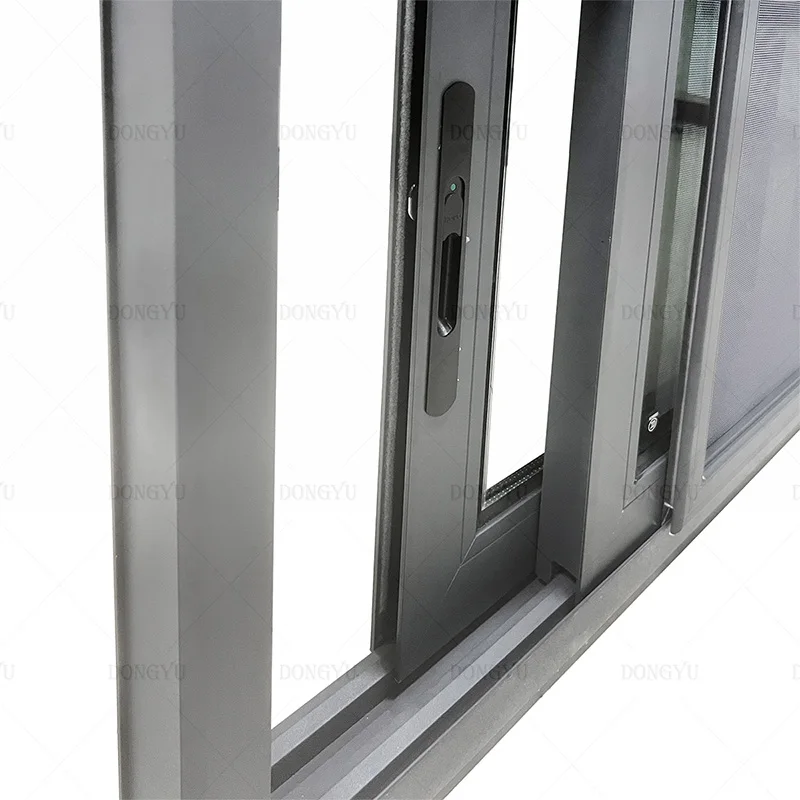 Double Glazing Black Powder Coated Aluminum Small Window Slide Slide Window Window