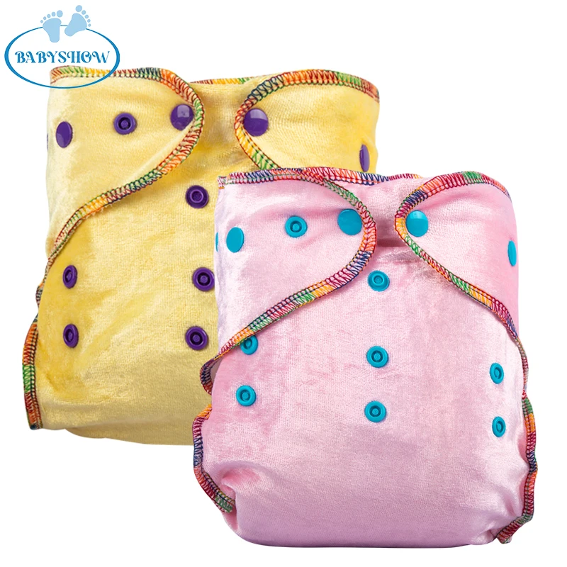 Babyshow bamboo cloth nappies not waterproof fitted diaper cotton with insert bamboo velour fabric cloth diaper bamboo