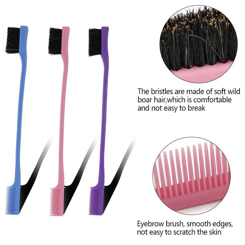 gel makeup brush household Salon  high quality for hair styling soft travel size pink edge control with brush all in one