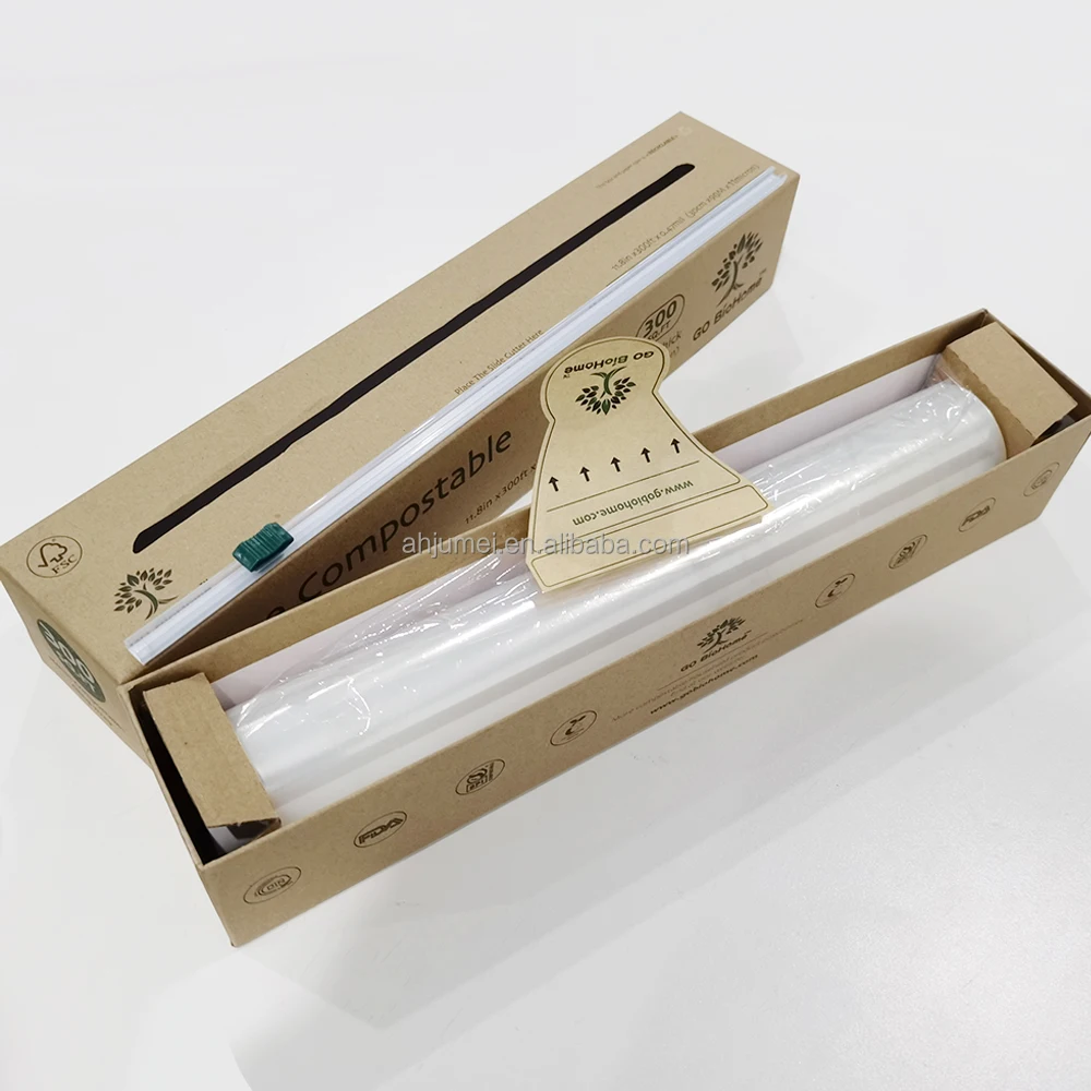 Customized 100% Biodegradable Compostable Food Grade Stretch Cling Wrap Film