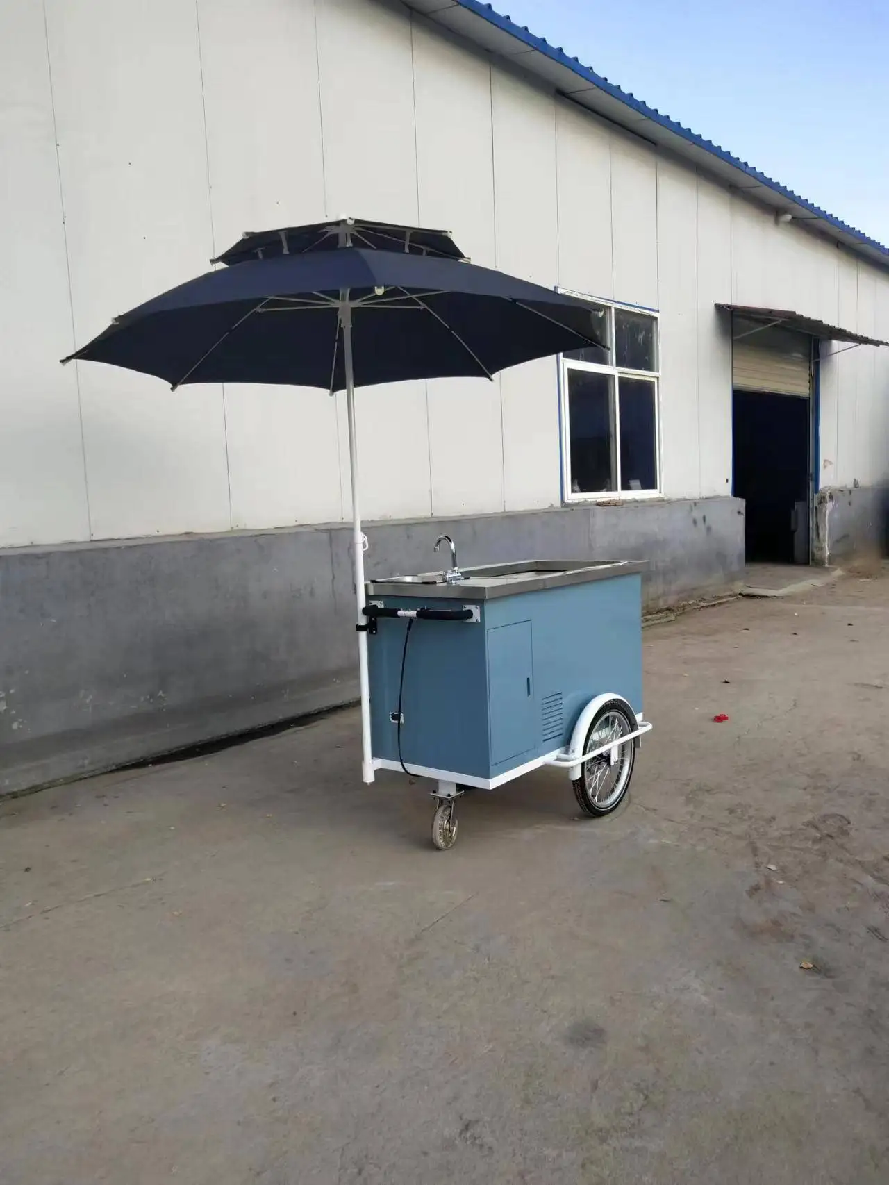 New arrival bike towing ice cream cart with sink street ice cream vending trailer for sale