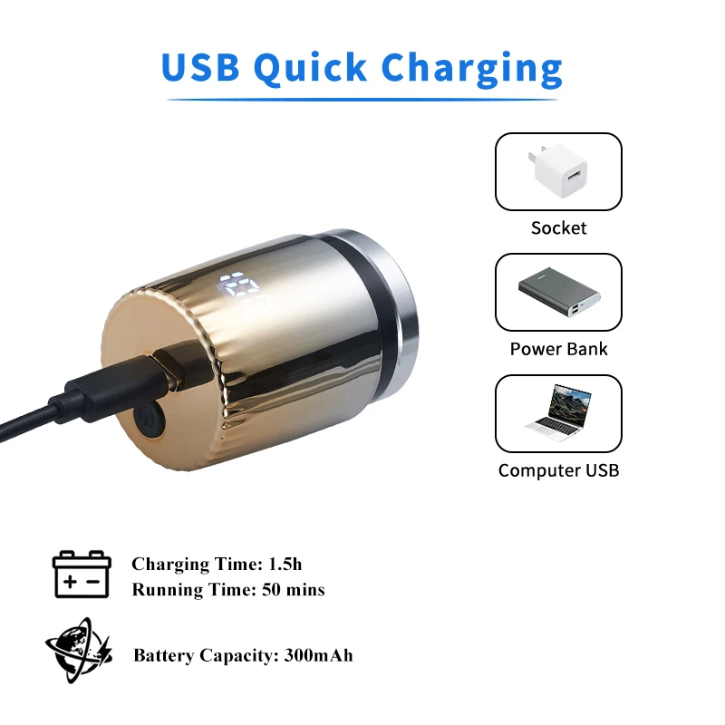 Travel Portable Usb Rechargeable Mini Rotary Shaver Electric Shaver Machine For Men