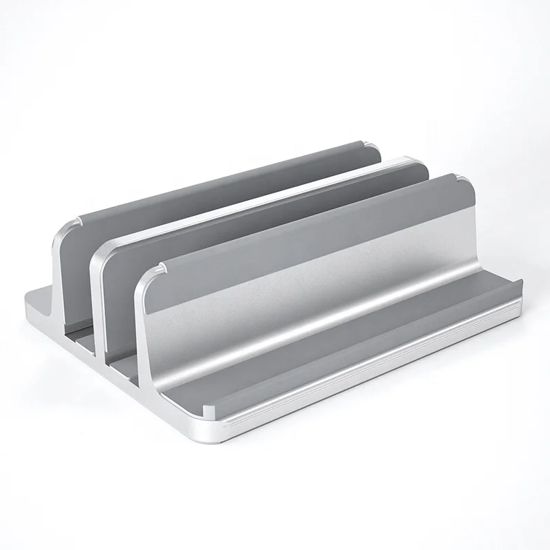 Custom Logo Adjustable Vertical Desktop Laptop Stand Holder Fit for Mac Book Notebook Aluminium CNC Machining