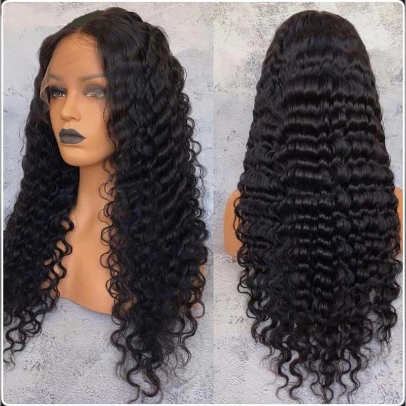 Wholesale Brazilian Deep Wave Lace Frontal Human Hair Wigs For Black Women Pre Plucked 13x4 13x6 HD Transparent Lace Frontal Wig