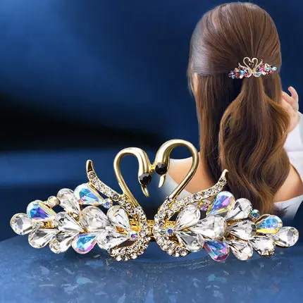 New elegant swan metal hair claw back head clip ponytail clip half tie mother spring Hair clip