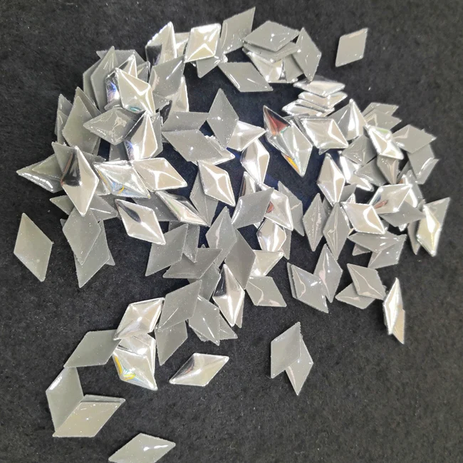 korean quality  Factory Directly Sale neno Fluorescenece Lozenge shape Metal Hotfix Rhinestuds Rhinestones for clothing