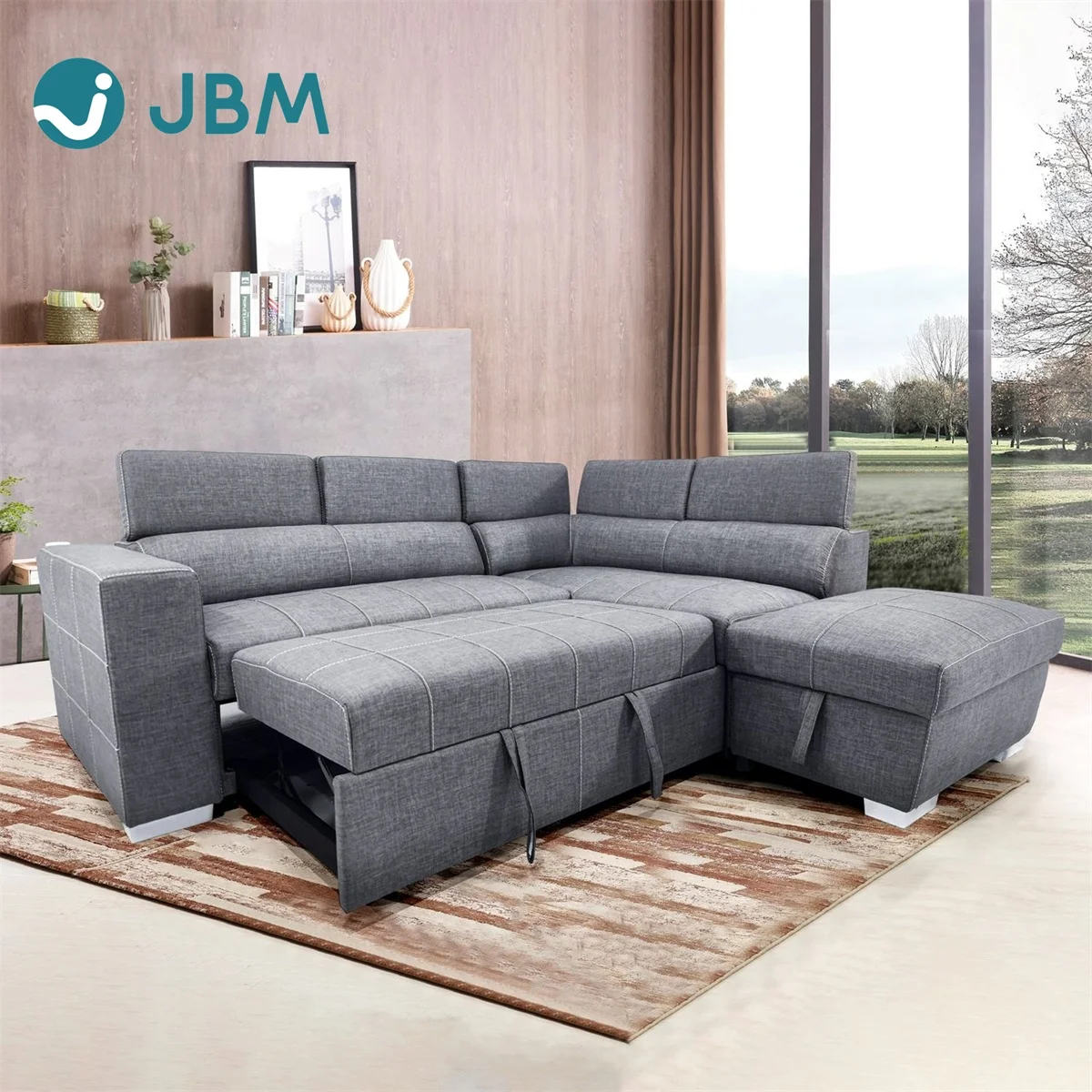 Modern style fabric sofa set sectionals living room sofa set furniture sleeper storage sofa bed