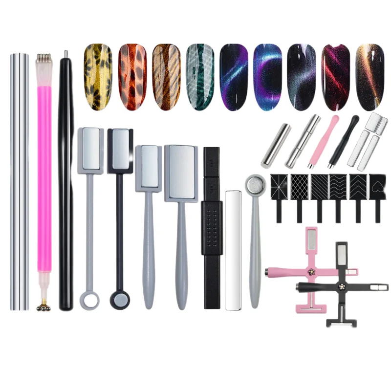 Wholesale 11 Type New Cat Eye Magnet Fancy Multifunctional Nail Pen Cat Eye Magnet For Nail Art Tool