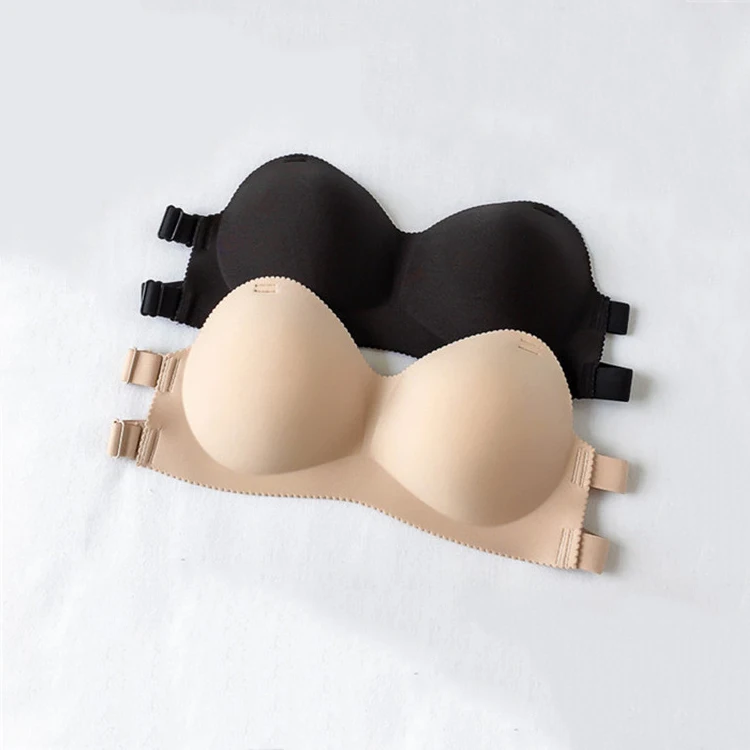 Sexy Gathering Invisible Bras Bralette Underwear Wedding Push Up Brassiere One Piece Strapless Bra For Woman