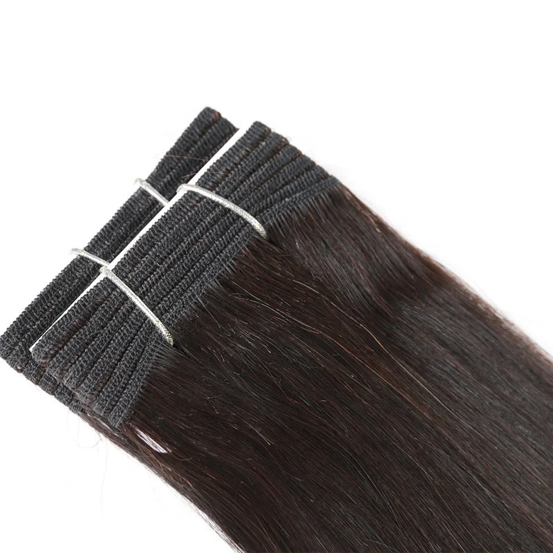 Wholesale 6 to 30 inch smooth remy human hair extension weave bundles natural bone straight wave double drawn virgin human hair