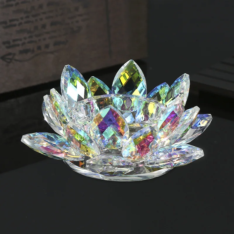 Nail Polish Remover Lotus Shape Storage Crystal Bowl Cup with Lid